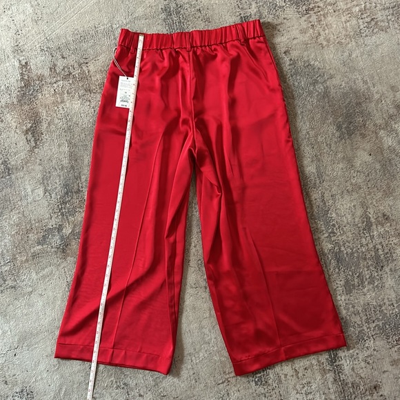 A NEW DAY bold red satin pleated gauchos. - Picture 2 of 6